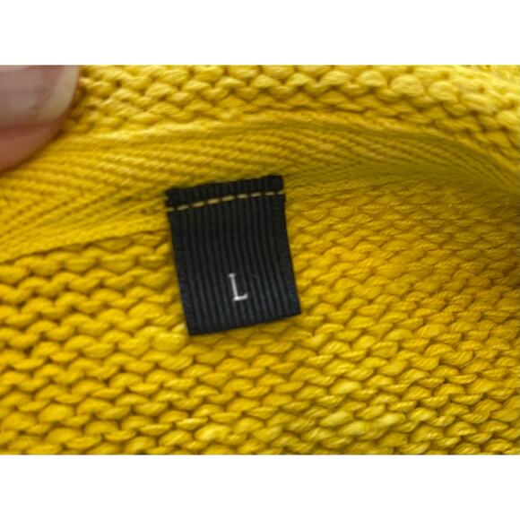 Marc O'Polo Yellow Cotton Linen Slub Knit Long Sleeve Sweater, Size L - Picture 7 of 13